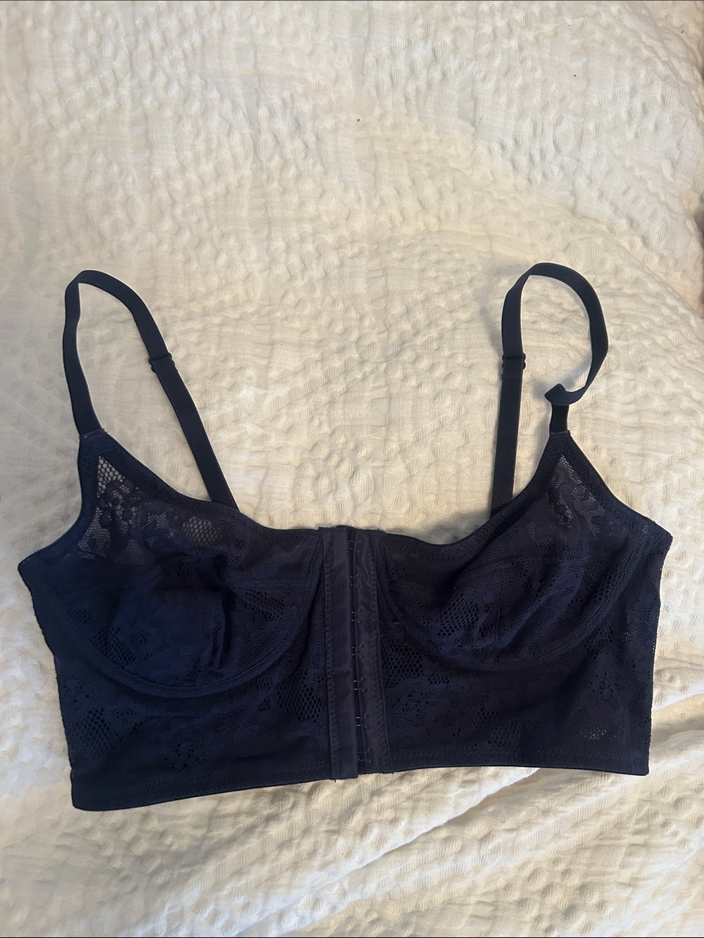 Free People Lace Underwire Bralette in Navy